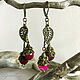 Classic earrings with agate 'Sweet berry', Earrings, Irkutsk,  Фото №1