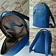 Leather backpack/blue backpack/unisex backpack/blue electric backpack/. Backpacks. VANhandmade (VANhandmade). Online shopping on My Livemaster.  Фото №2