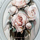 Картина с пионами розами в рамке из литого пластика 40х32 см. Картины. Дизайнерские картины Елены Хухаревой. Ярмарка Мастеров.  Фото №5