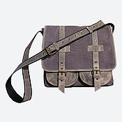 Сумки и аксессуары handmade. Livemaster - original item Men`s bag: messenger GRANITE made of canvas and genuine leather grey. Handmade.