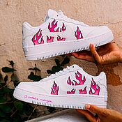 Обувь ручной работы handmade. Livemaster - original item Customization of sneakers. Custom Shoe Painting Fire on Sneakers. Handmade.