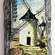 A wall decor with thermometer A WINDMILL.Idea for gift, Panels, Moscow,  Фото №1