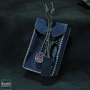Фен-шуй и эзотерика handmade. Livemaster - original item Tarot card case made of thick blue leather. Handmade.