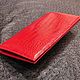 Purse - clutch made of the abdominal part of crocodile skin, in red. Wallets. SHOES&BAGS. My Livemaster. Фото №5
