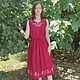 Linen dress-Bright summer, with the author's painting. Dresses. Kupava - ethno/boho. Online shopping on My Livemaster.  Фото №2