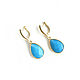 Earrings with a blue stone 'Blue water' blue earrings. Earrings. Irina Moro. My Livemaster. Фото №5