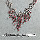 Silver necklace with pomegranates and leaves Crimson Autumn. Necklace. Kseniya Sakharnova. My Livemaster. Фото №6