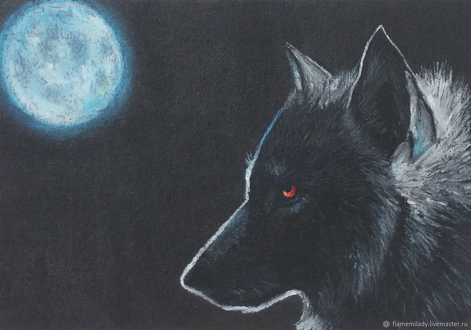  ' The Attraction of the Moon ' oil pastel, Pictures, Ekaterinburg,  Фото №1