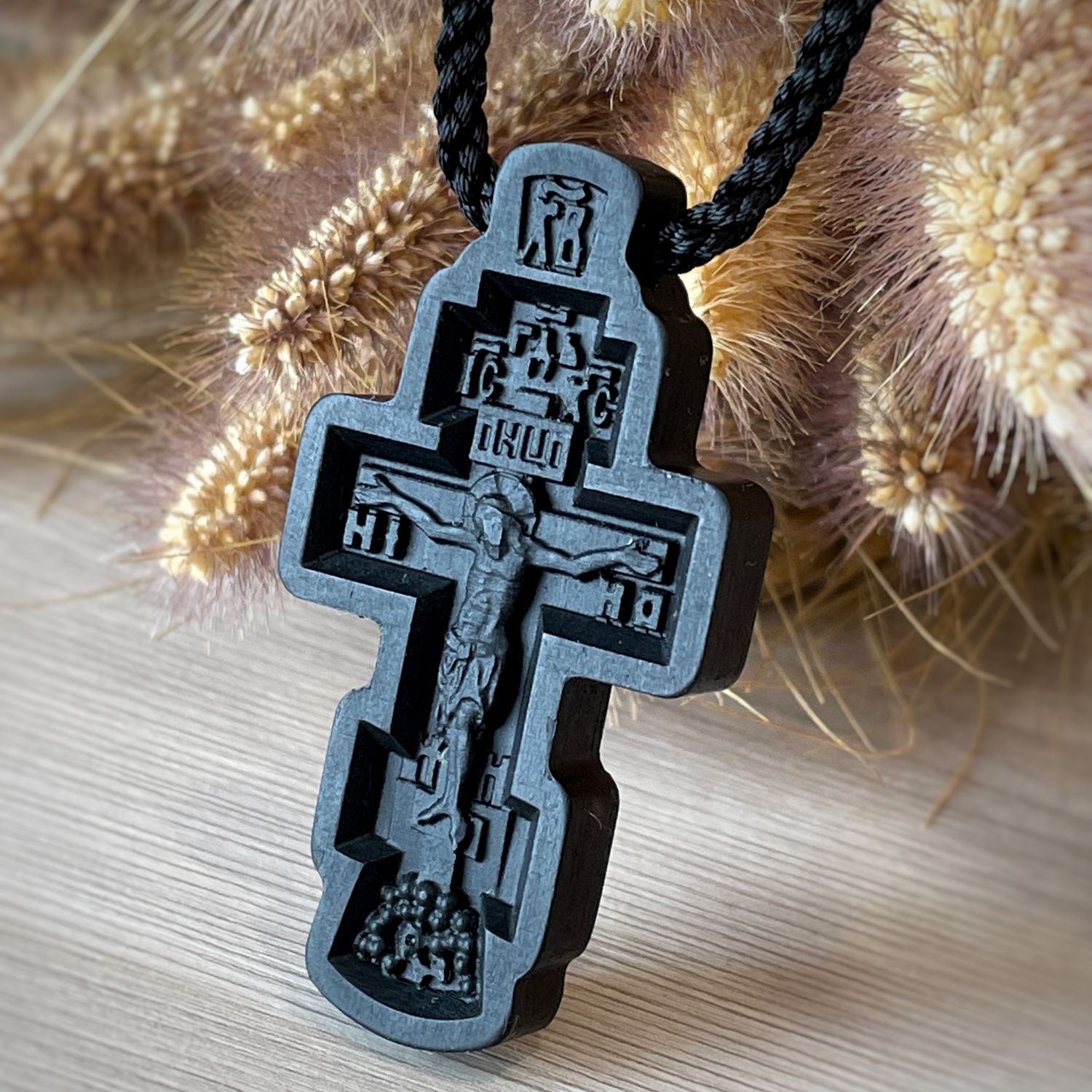 Нательный крест из дерева с Николаем Угодником, Крестик, Кострома,  Фото №1