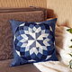 Cushion for sofa decorative Dahlia patchwork denim. Pillow. Denimhandmade.Olga. Online shopping on My Livemaster.  Фото №2