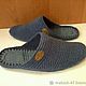 Men's knitted homemade Slippers ( color jeans ). Slippers. Makosh. Online shopping on My Livemaster.  Фото №2