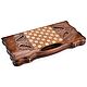 Backgammon carved 'Bridges' large 60 Harutyunyan. Backgammon and checkers. H-Present more, than a gift!. My Livemaster. Фото №4