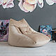 Бежевое бескаркасное кресло Soft 3x Pie с подушкой, Кресла, Москва,  Фото №1