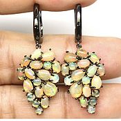 Украшения handmade. Livemaster - original item Earrings with fire opals. Handmade.