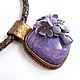 Pendant and earrings made of leather with charoite and the Scent of lilac. Jewelry Sets. Shagree (Shagree). My Livemaster. Фото №6