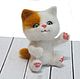 Kitty white Sage Toy made of wool, dry felting, Felted Toy, Zeya,  Фото №1