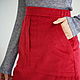 Cherry corduroy skirt, burgundy skirt with slit and pockets. Skirts. mozaika-rus. My Livemaster. Фото №4