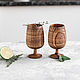 Set of wooden wine glasses made of Siberian Elm wood (2pcs) GN2, Wine Glasses, Novokuznetsk,  Фото №1