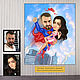 Anniversary gift. Cartoon photo. Superman, strong man, Caricature, Moscow,  Фото №1