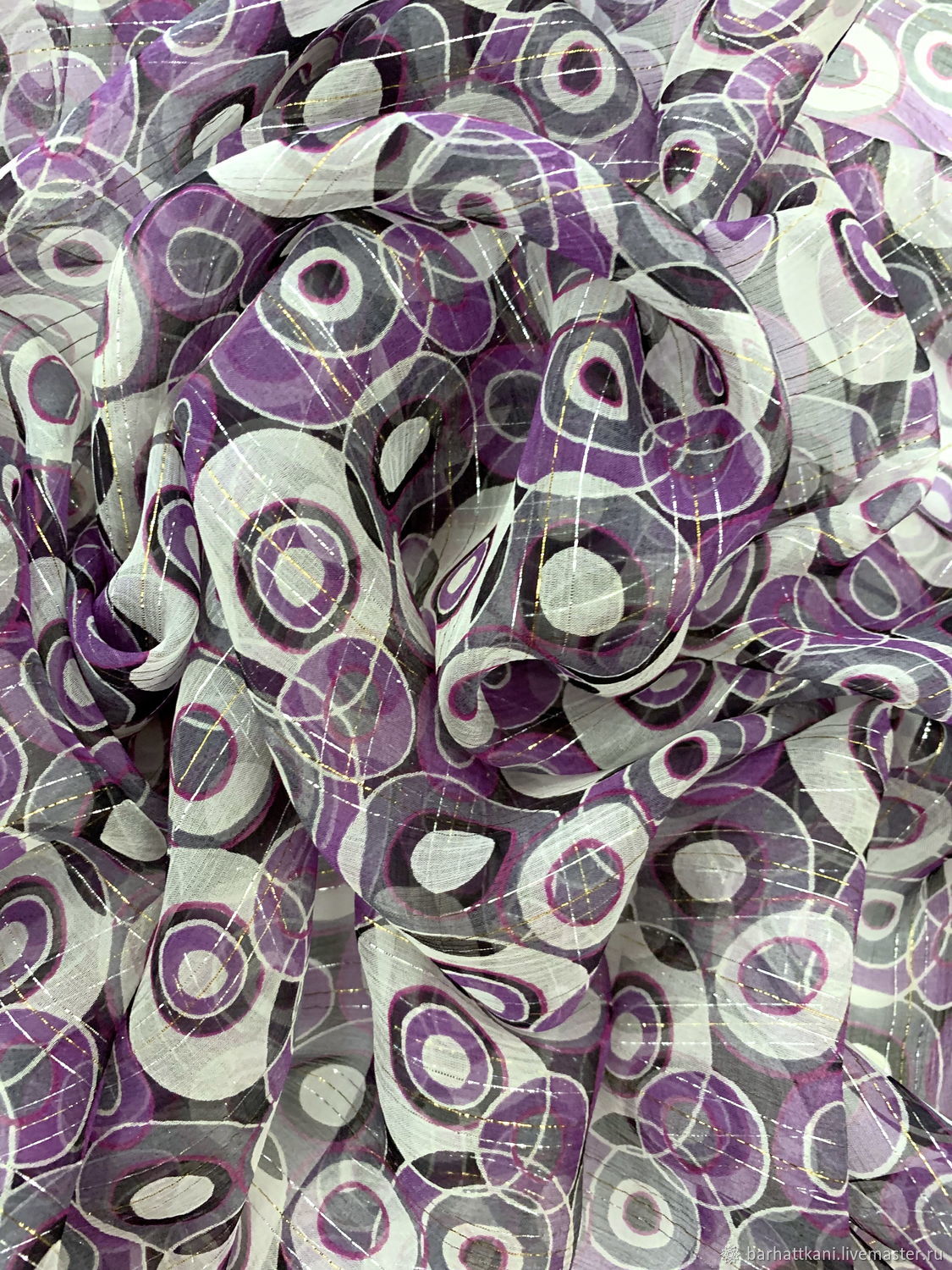 Итальянский шелковый шифон с люрексом купить в интернет-магазине ...