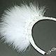 White Swan Natural mother of pearl leather and feathers. Necklace. ms. Decorator. My Livemaster. Фото №4