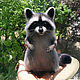 Заказать Крошка Енот - енотик - сухое валяние из шерсти (raccoon). Шерстяной Зоопарк Наталья Львова. Ярмарка Мастеров. . Войлочная игрушка Фото №3