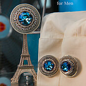 Украшения handmade. Livemaster - original item Oscar cufflinks in Bermuda color. Cufflinks unisex. Silver cufflinks. Handmade.