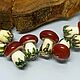 Заказать Бусины стеклянные Лэмпворк "гриб Белый" Стекло lampwork. Оксана Искуснова украшения лэмпворк (SOVARTstudio). Ярмарка Мастеров. . Бусины Фото №3