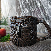 Посуда handmade. Livemaster - original item Mugs and cups: The head of a wise goblin, a dark circle. Handmade.
