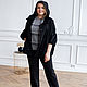 Order Parka made of thick viscose with a hood black Plus size. NATALINI. Livemaster. . Wind Jackets Фото №3