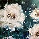 Painting with abstract peonies. Abstract with peonies turquoise background, Pictures, Moscow,  Фото №1