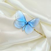 Украшения handmade. Livemaster - original item Invisible blue butterfly. Handmade.