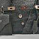 Сумка джинсовая кожаная a'la Birkin JPG Shoulder 42. My Handmade. Классическая сумка. Magic denim in art. Ярмарка Мастеров.  Фото №5