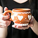sugar hearts.. Handmade mug, pottery. Mugs and cups. JaneCeramics. My Livemaster. Фото №6