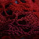 Red linen and cotton handkerchief 'Frida' triangular openwork. Shawls1. SolarisArtis. My Livemaster. Фото №6
