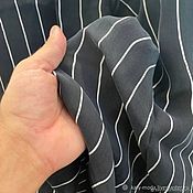 Материалы для творчества handmade. Livemaster - original item Fabric: Black striped cupra. Handmade.