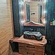 Тумба и зеркало лофт в ванную. Мебель для ванной. 'Каштан' эксклюзив мебель. (kashtan-massiv-mebel). Интернет-магазин Ярмарка Мастеров.  Фото №2