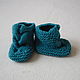 Teal hooded romper and booties. Overall for children. 4 children-baby. My Livemaster. Фото №4