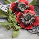 Earrings 'Red poppies', Earrings, Tver,  Фото №1