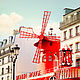 París pintura blanco y negro con Moulin Rouge rojo de la foto para el interior, Fine art photographs, Moscow,  Фото №1