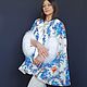 Order Cape with blue flowers. National Brand. Livemaster. . Ponchos Фото №3