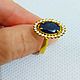 Order 585 gold ring with natural sapphire and diamonds. ladymillion. Livemaster. . Rings Фото №3