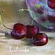 Oil painting on canvas 'Ripe cherry'. Pictures. Hudozhnik Yuliya Kravchenko (realism-painting). Интернет-магазин Ярмарка Мастеров.  Фото №2