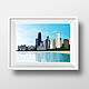 Picture of the modern American city of Chicago with skyscrapers. The picture is a gift to the man or colleague. Picture for an interior. Picture poster. The urban landscape. Buy painting the town
