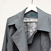 Одежда handmade. Livemaster - original item Long Steel grey trench coat, cotton. Handmade.