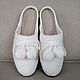Knitted Slippers-flip-flops on the sole ( white wool blend ). Slippers. Makosh. Online shopping on My Livemaster.  Фото №2