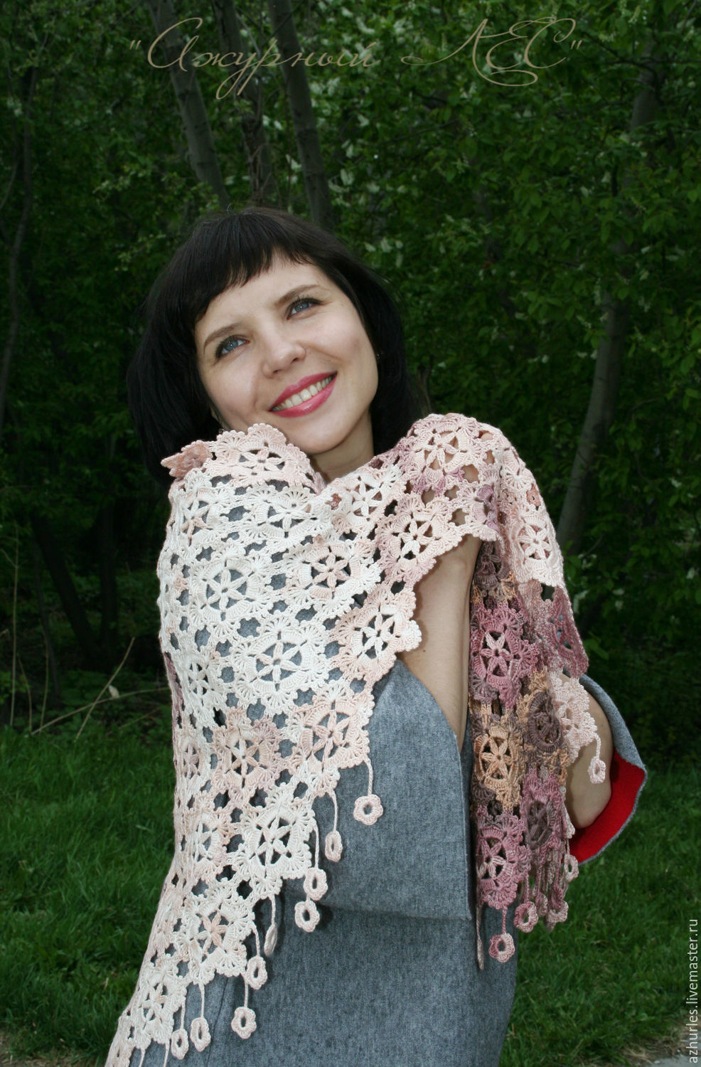 Elegant women's shawl shawl scarf with tassels for spring Delicate Beige, Shawls, Ekaterinburg,  Фото №1