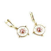 Украшения handmade. Livemaster - original item Earrings with pendants, white enamel earrings, earrings gift. Handmade.