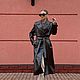 Плащ двубортный из итальянской эко-кожи коричневый. Плащи. Paltoclub. Ярмарка Мастеров.  Фото №14