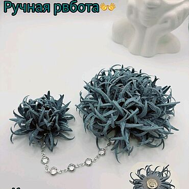 Украшения ручной работы. Ярмарка Мастеров - ручная работа Брошь из ткани на магните с цепочкой. Handmade.